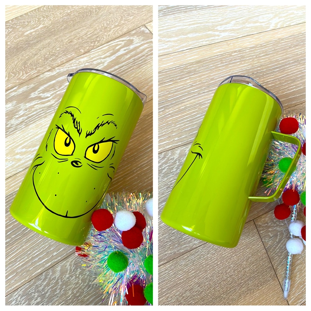 Grinch Tumbler With Handle - Picture 1 of 8